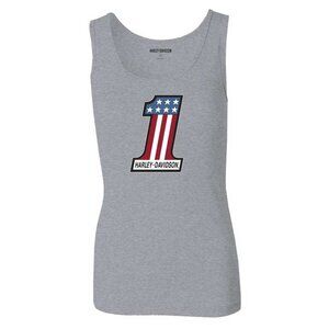 Harley-Davidson® Women's Ultra Classic #1 Sleeveless Tank Top, Gray 99110-22VW